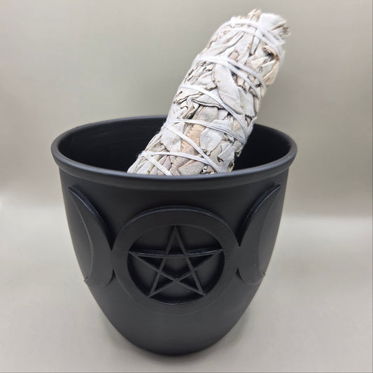 Triple Moon Smudge Pot