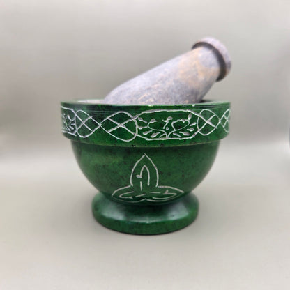 Mortar & Pestle - Green Soapstone