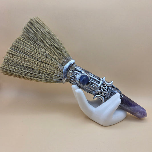 Besom — Amethyst & Triple Moon