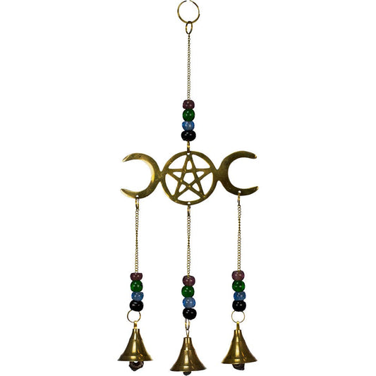 Triple Moon Hanging Bells w/ Pentacle