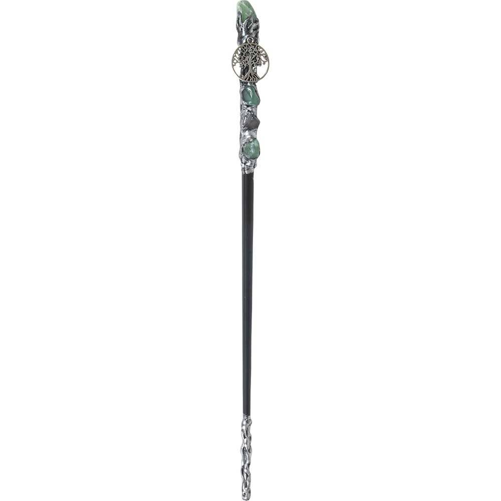 Silver Tree of Life Wand w/ Green Aventurine