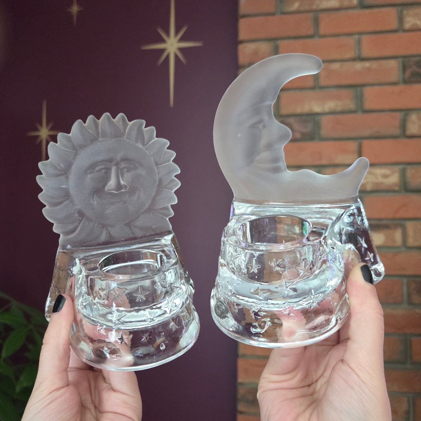 Vintage Celestial Candle Holder Set